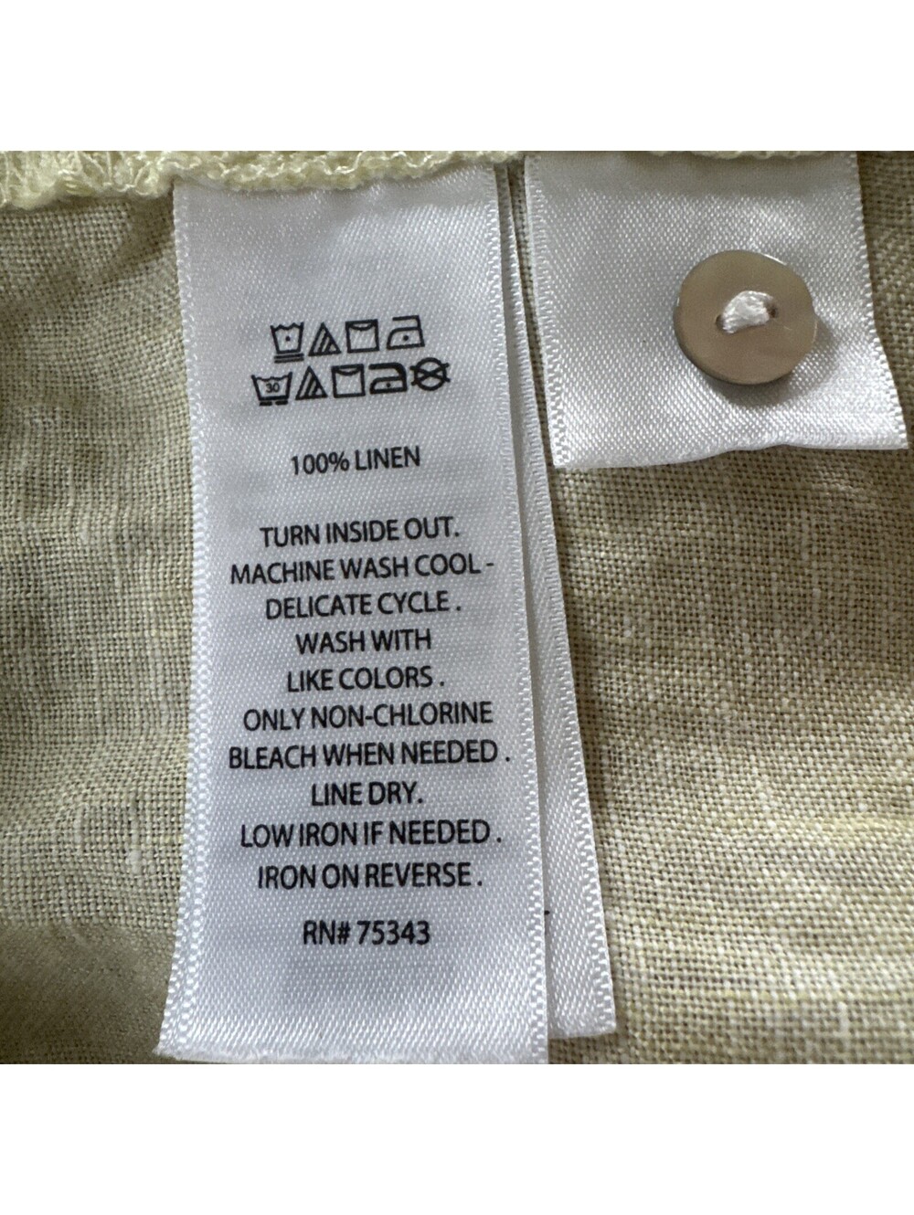 Sigred Olsen 100% Linen Button Down Roll Tab Long Sleeve Sz M Travel Minimalist - Picture 5 of 15